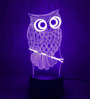 Lámpara De Noche USB Creativa En Forma De Animal Buho 3D Para Dormitorio Juguete De Pájaro Lindo Luz Atmosfera De Mesa Extraña Regalo - details 4