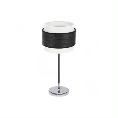 FABRILAMP Lámpara de Mesa Sobremesa Myriam 1xe14 Cromo/Madera Negra 47x18x18 Cm - Elegante Diseño - 1