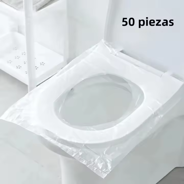 50PCS Tapete Descartable Para Inodoro Impermeable Y No Tejido Protección Para Asiento Sucio Para Viajes Y Hoteles - 1
