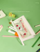 Bolsa De Maquillaje Impermeable Hello Kitty Para Mujer Organizador Coreano Estilo Solid Color Bolsa De Toallas Y Desechos - details 5