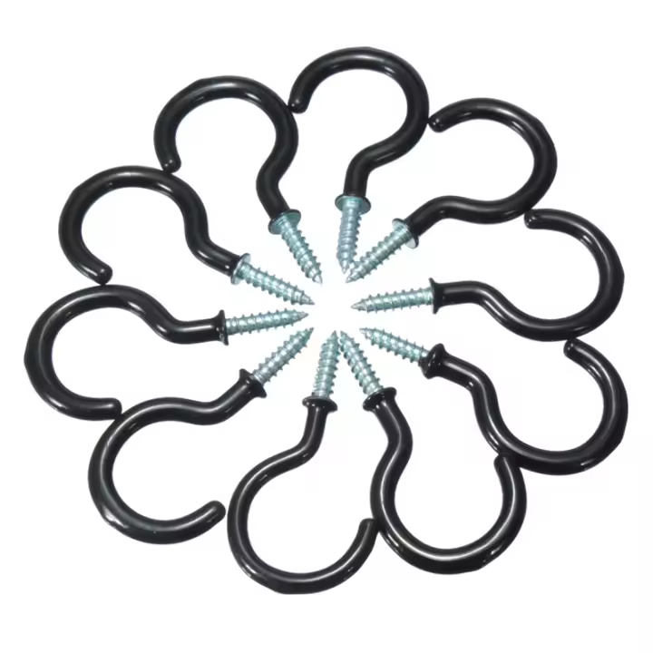 MTSPACE 10pcs Conjunto De Gancho Para Colgar Plantas Y Joyería 30mm Acabado Templado Soporte De Taza De Plástico Gancho De Hierro Para Luces Cortinas - 1