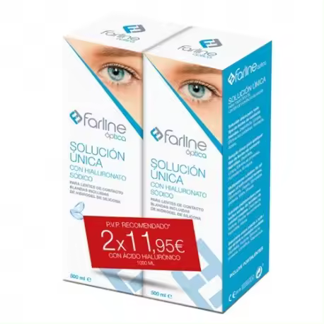 FARLINE OPTICA SOLUCION UNICA CON HIALURONICO DUPLO 2X500 ML - 1