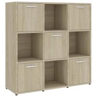 vidaXL Estantería madera contrachapada 90x30x90 cm Blanco, Negro, Gris Mueble Almacenaje Estantería para Oficina, Estudio, Dormitorio Estantería/Librería/ mueble de Almacenamiento - details 6