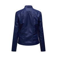Chaqueta De Motociclista De Cuero PU Para Mujer Chaqueta De Motocross De Cuello Erguido Con Cremallera Ajustada Y Estilo Casual - details 39