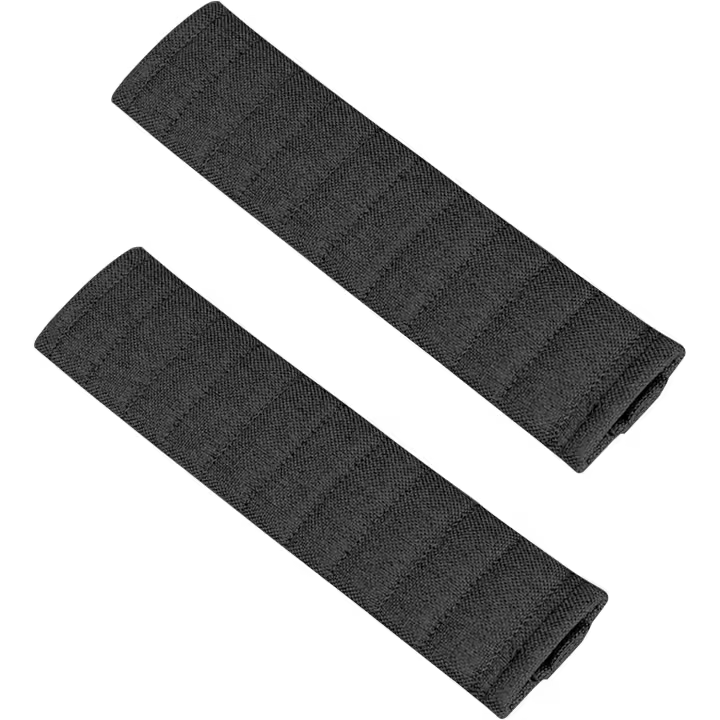 2 x Almohadillas para cinturón de seguridad de automóvil, suaves y cómodas, de poliéster, para proteger el cuello y los hombros de adultos y niños (negro) - 1