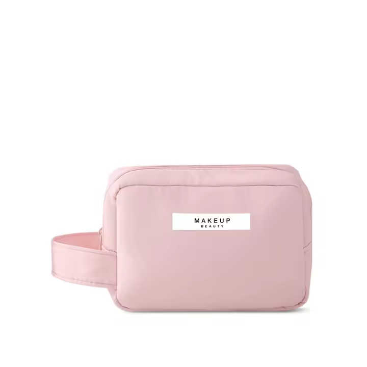 Neceser de Viaje Impermeable 2PCS with Doble Esponja y Bolsa de Cosméticos with Espejo (Rosa-L + S) - 1