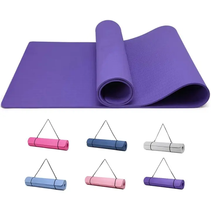 Esterilla de yoga para ejercicio, fitness, extra Gruesa, antideslizante, para deportes, Pilates, Gimnasio, Resistencia con Correa de Transporte - 1