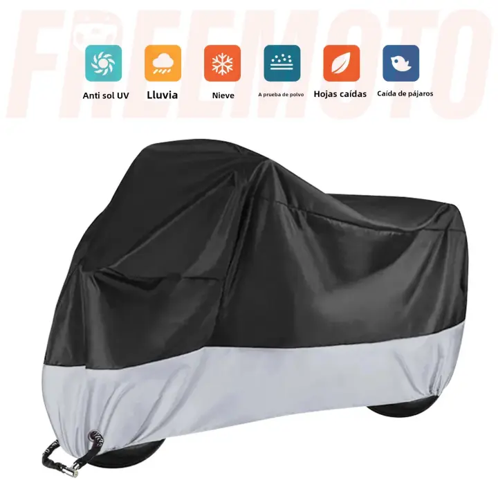 Cubierta Para Motocicleta Universal De Todas Las Estaciones Resistente Al Clima Y Al Sol Protección Exterior Impermeable Y a Prueba De Rasguños Para Scooter Tamaño M/L/XL/XXL/XXXL/XXXXL - 1