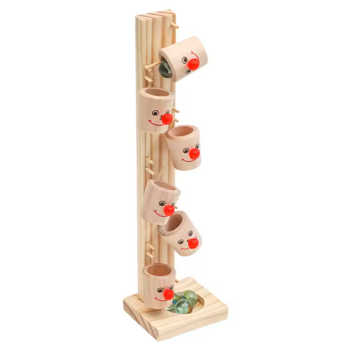 Juguetes Educativos Para Niños De Madera Con Patrón De Payaso Montessori Juego De Bloques Y Carril De Bola De Mariposa Para Desarrollo Inteligente Regalos Para Niños - 1