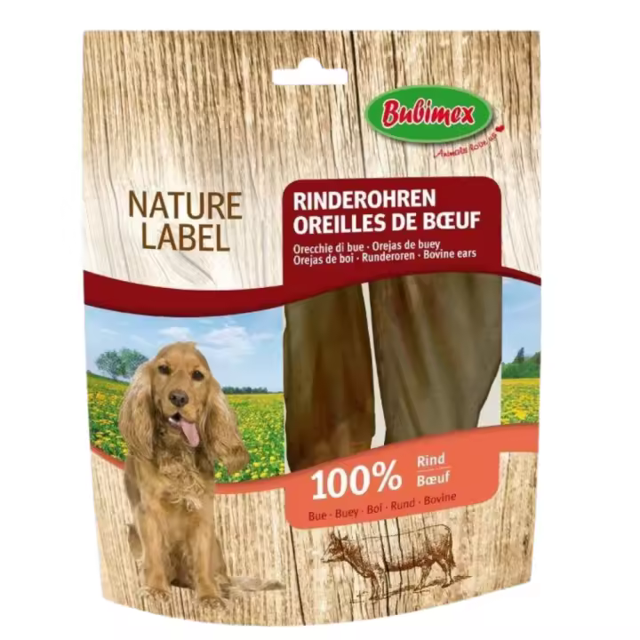 Bubimex Orejas de Buey 50 gr (2x25gr) - Fortalece Dientes y Encías, Snacks Naturales para Perros - Marca Recomendada - 1