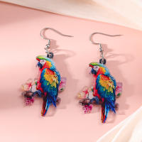 Pendientes Colgantes De Acrílico Para Mujer Con Diseño De Zorro Arcoíris Flor Y Pájaros Moda Joyería Larga Para Niñas Y Adolescentes - details 3