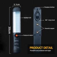 LED Work Light, Rechargeable Magnetic Base, Waterproof, 3 Modes, LED Flashlight, Inspection Light for Auto Repair, Home and Outdoors, Comes with Charging Cable - details 3