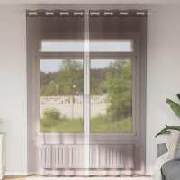 vidaXL Cortinas de gasa con ojales 2 uds naranja 140x300 cm en color orange/Arena/Marrón claro y más | protección solar decorativa para ventanas hogar oficina dormitorio fácil de instalar - details 4