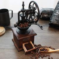 Molinillo de café manual, molinillo de café manual de hierro fundido antiguo con juego de molienda y molinillo de café con rebabas y cajón de agarre - details 0