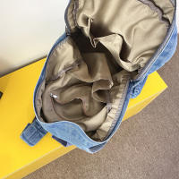 Mochila Vintage Para Mujer De Denim Con Gran Capacidad Y Correa Ajustable Mochila Portátil Diaria Para La Vida Diaria - details 2