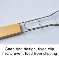 Cesta De Asado Para Pescado Flexible Con Red Antideslizante Y Mango Plegable Herramienta De Barbacoa Portátil Para Camping Mesh Para Hamburgesas - details 1
