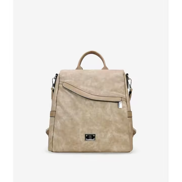 Bosanova Mochila antirrobo para mujer con bolsillo frontal, asa de mano y asas de colgar regulables. Cierre con cremallera trasera para más seguridad. - 1