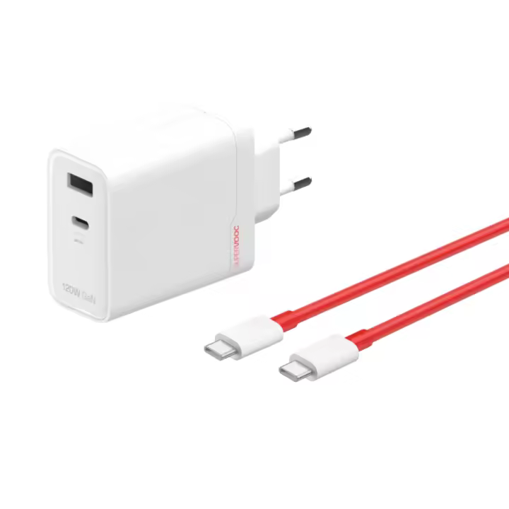OnePlus Charger SUPERVOOC 120W Dual Port Cargador de Carga Rápida USB-C con Cable Blanco - 1