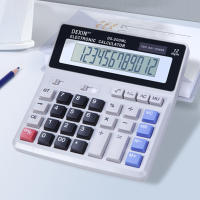 Calculadora De Escritorio 12 Dígitos Pantalla LCD Solar Y Batería Botones Grandes Calculadora Contable Con Fondo Antideslizante Para El Hogar - details 6