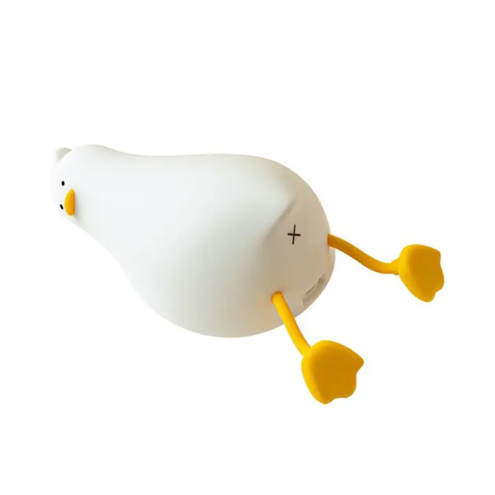 Lindo bebé luz de la noche lámpara de los niños, lámpara de sueño de pato oscuro con sensor táctil bebé silicona noche luz recargable batería regulable - 1