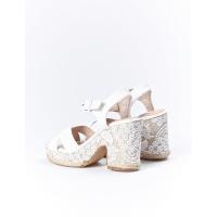 Sandalias plataforma mujer KTEY 523 BELINDA SANDALIA CRUZADA TACON YUTE BLANCO 32569 24V - details 0