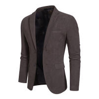 Otoño e Invierno nueva moda abrigo de lana de un solo pecho para hombres corto casual color sólido versátil abrigo delgado para hombres - details 4