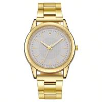 Reloj De Cuarzo De Lujo Dorado Para Parejas 2PCS Temporalidad Elegante Con Correa De Aleación Moda Casual Sin Resistencia Al Agua - details 5