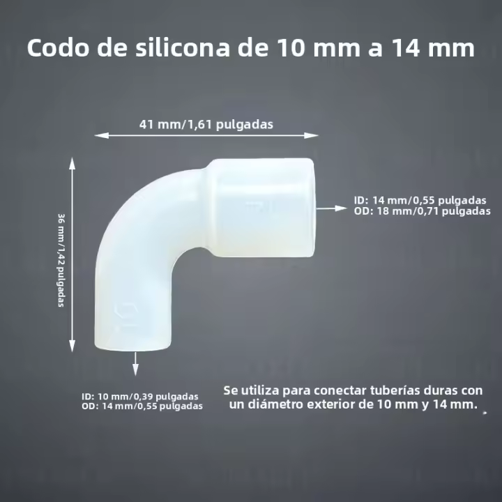 Conector De Codo De Silicona Elástico Para Acuario Riego Jardín Tipo De Conector De Agua Para Jardín Material De Goma - 1