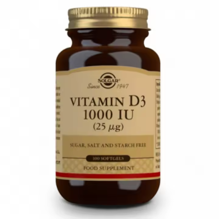 Vitamina D3 1000 ui (25 mcg) 100 cápsulas Solgar - 1