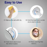 Espejo De Maquillaje Sin Niebla Con Soporte Y Ventosa Giratorio De 360° Para Ducha Espejo Redondo De Baño Material PS + Vidrio - details 8