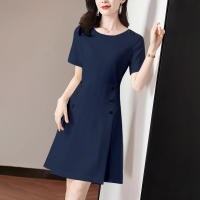 ZANZEA Vestido Elegante Para Mujer Oficina Estilo Coreano Vintage Manga Corta Cintura Ajustada Vestido Mini Verano A-Line Para Fiesta - details 5