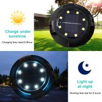 Luz solar al aire libre, 8 luces solares LED para jardín, focos solares empotrados IP65 a prueba de agua, luz solar de césped para jardín patio terraza camino de césped (blanco) - details 1