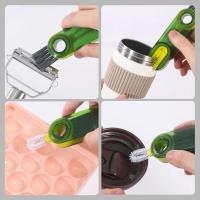 Cepillo De Limpieza 3 En 1 Para Botellas Y Tazas Con Bola De Acero Flexible Cepillo Para Agujeros De Tiras Y Cubiertas De Botella Herramienta De Limpieza Ecológica Multifuncional - details 3