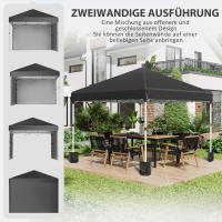 Carpa plegable 2.97X2.97 m con Protección UV y Paredes laterales, Carp with SACOS de Arena, Carp plegable de Maple Negro para Terraza - details 1