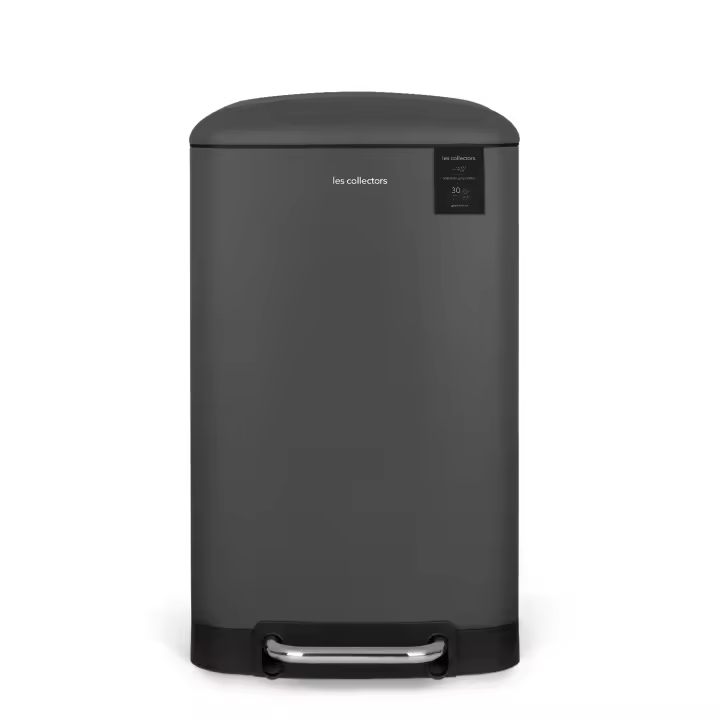 Les Collectors - Cubo de cocina de pedal Acero inoxidable n°731 Capacidad 30 L, Práctico, Cubo interior extraíble, Diseño elegante, Duradero, Cierre silencioso de la tapa, Gris - 1