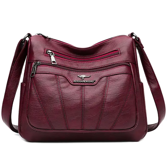 Bolso De Hombro Para Mujer En Cuero Suave Lujo 2023 Bolso De Mano De Diseñador Marca Grande Capacidad Bolsos Cruzados - 1
