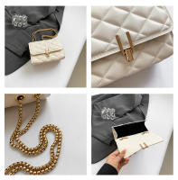 Bolso De Hombro Para Mujer Con Cuadros Moda Cadenas Correa Cruzada Con Cerradura Bolso De Mano Casual Diario Con Bolsillo Para Teléfono Móvil - details 1