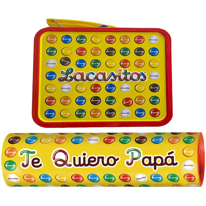 Lacasitos Megatubo 1,5 KG-Te quiero papá + LATA MALETÍN - 1