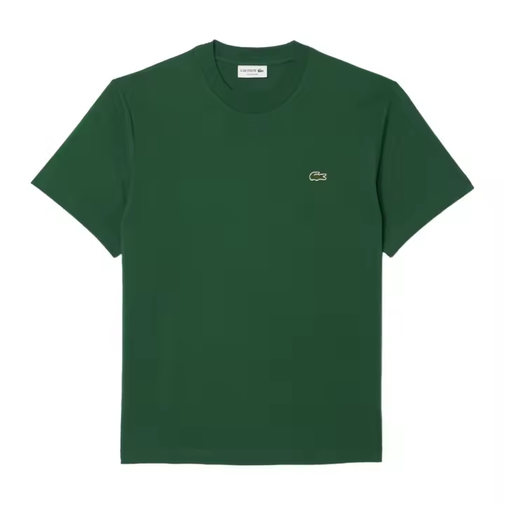 Camiseta Verde Lacoste de Corte Clásico de Punto de Algodón - 1