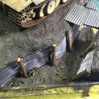 Modelo De Escenario De Guerra Con Tejado De Hierro De Micro Paisaje 8PCS Escala 1/35 Tela De Ondulación Miniatura Para Mesa De Arena - details 6