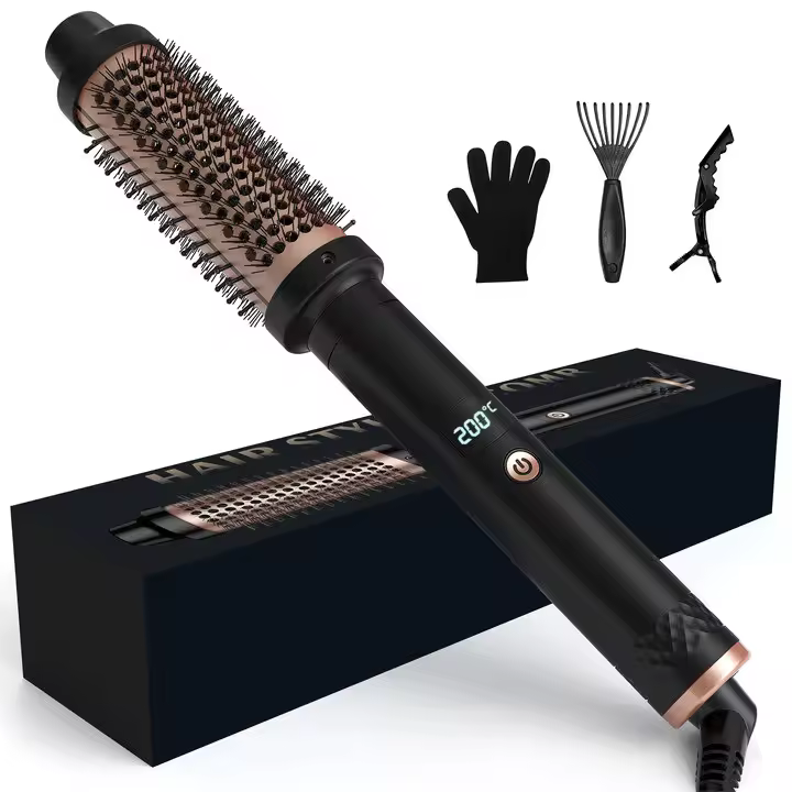 Peine para cabello liso y rizado popular en el extranjero, rizador de cabello, peine de aire caliente, flequillo, peine con hebilla interior, peinado, peine liso y rizado de doble propósito - 1