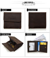 Cartera De Cuero Genuino Para Hombre Pequeña Y Delgada Con Bolsillo Monedas Portatarjetas Vintage Bolsa Para Dinero - details 1