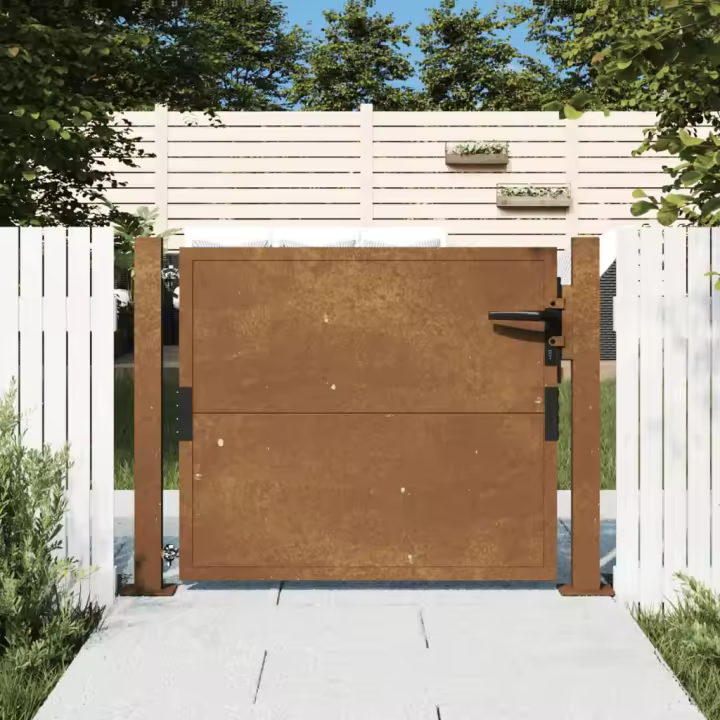 vidaXL Puerta de jardín acero corten 105x80 cm - 1