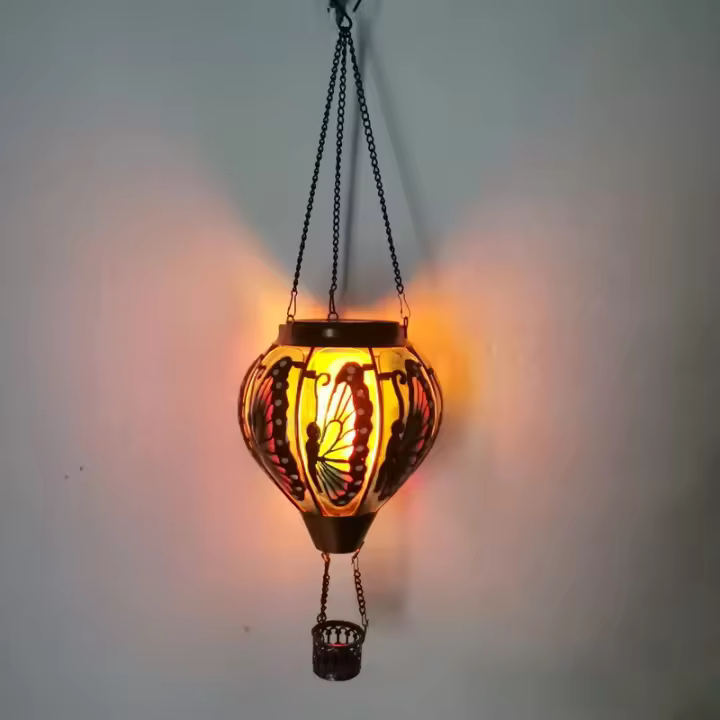 Lámpara de globo de Aire Caliente solar lámpara de Gota de Agua lámpara de cristal de Hierro al Aire Libre Jardín Transfronterizo - 1