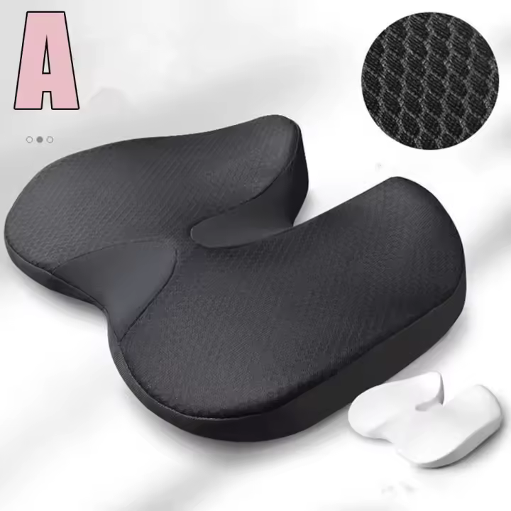Cojín Ortopédico De Memoria De Espuma Antideslizante Para Alivio De Dolor Lumbar Cojín Para El Hueso De La Cola Y Espinas Cocodrilo Asiento De Silla Y Coche - 1