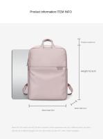Mochila GOLF Para Mujer Estilo Casual De Viaje Sencillo Y Moda Material De Tela Oxford Y Lona Con Bolsillo Exterior Y Cierre De Cremallera - details 16