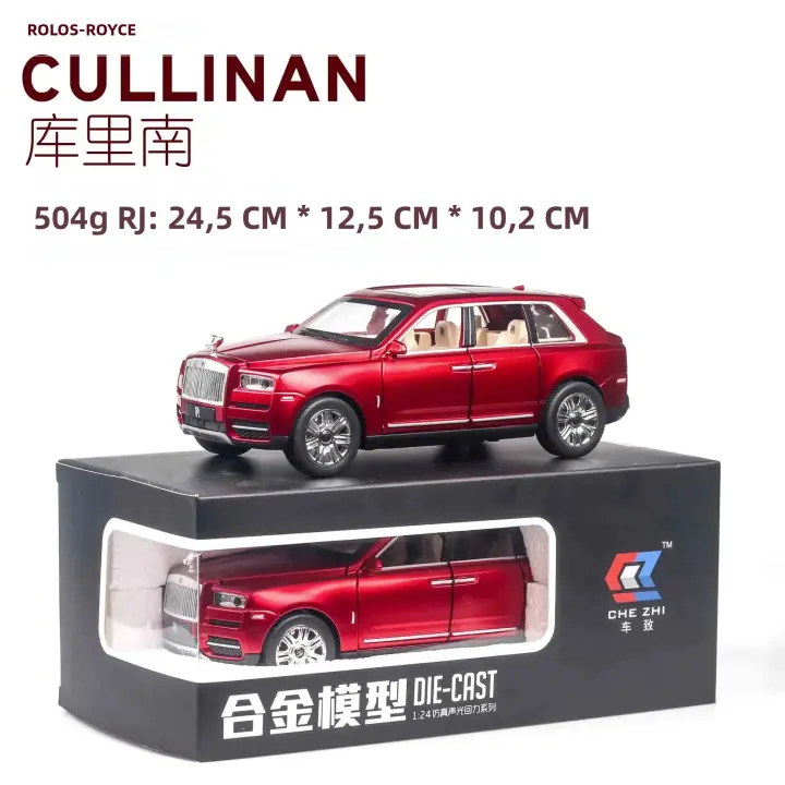 Modelo De Coche De Escala Rolls Royce Cullinan 1:24 En Aleación Gran Tamaño SUV De Metal Con Luz Y Sonido Juguete Pull Back Para Niños - 1