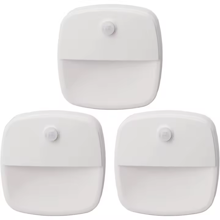 Luces con sensor de movimiento, 3 luces nocturnas inalámbricas recargables a batería, luces LED para pasillos, escaleras, paredes, armarios y gabinetes - 1