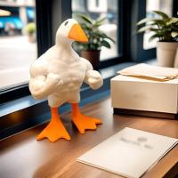 Llavero magnético de pato ganso, adorno de estatua de pato magnético, llavero magnético divertido de pato musculoso, accesorios de escritorio kawaii, adorno de mesa para habitación y oficina - details 0