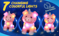 Muñeco De Peluche Rosa De 30cm Con Luz LED Y Musicalizado En Forma De Cerdo Y Unicornio Decoración Para Cumpleaños Regalos De Dibujos Animados Para Niños - details 2